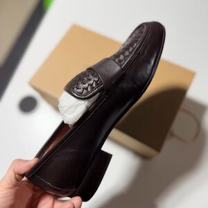 gentle souls Dark Brown Woven Leather Slip-On Loafers